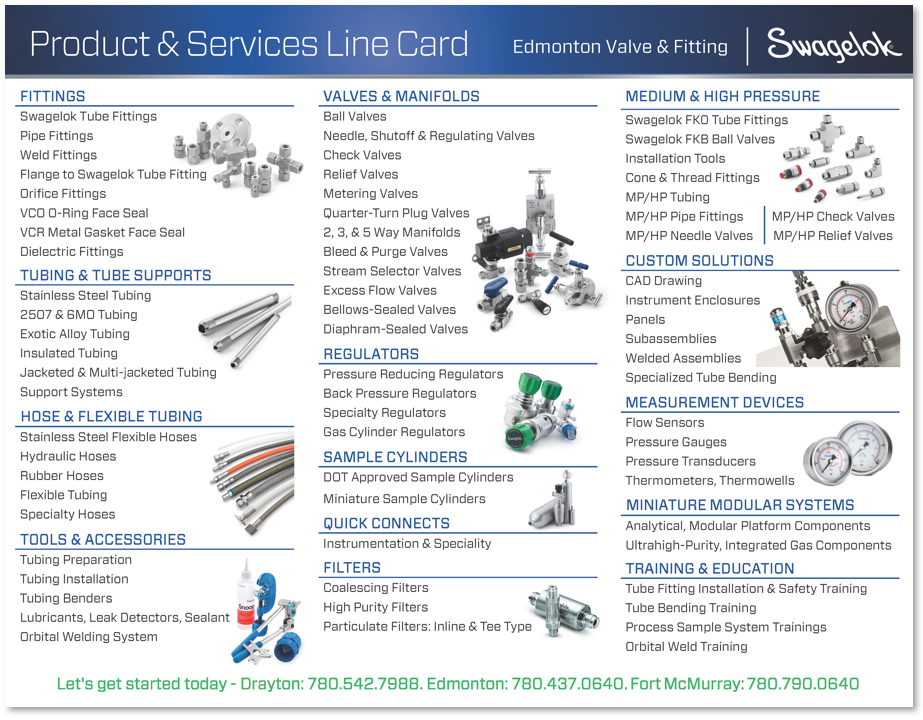Product & Services Line Card - 2019 Shadow